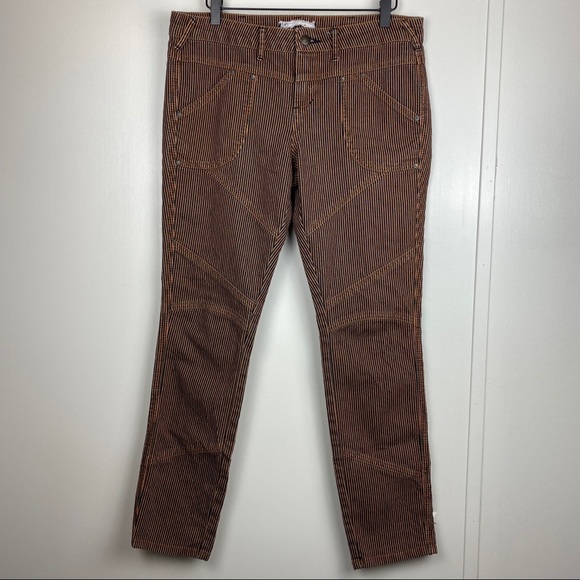 Free People Denim - Free People Railroad Striped Moto Skinny Jeans